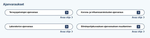 Omasote ajanvaraus valitse ajanvaraus palvelu