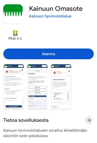 Play-kauppa Omasoten asennus