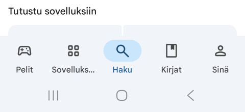 Play-kauppa Hae-painike