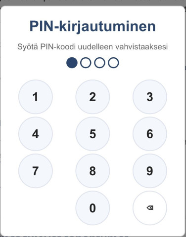 Omasote pin-koodin syöttö kaksi kertaa
