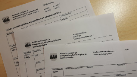 Ikäihmisten lomakkeet