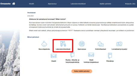 Omasote laboratoriotulokset